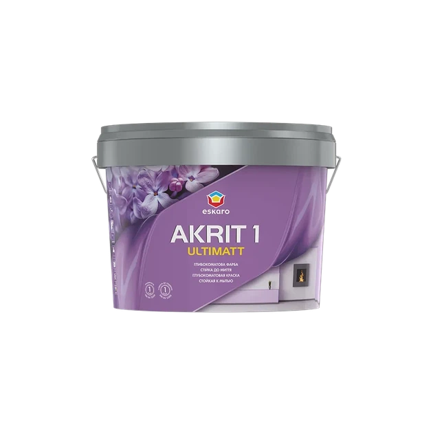 Краска интерьерная глубокоматовая Eskaro Akrit 1 Ultimatt Прозрачная 2,85л - Фото 1 Краска интерьерная глубокоматовая Eskaro Akrit 1 Ultimatt Прозрачная 2,85л - изображение 1