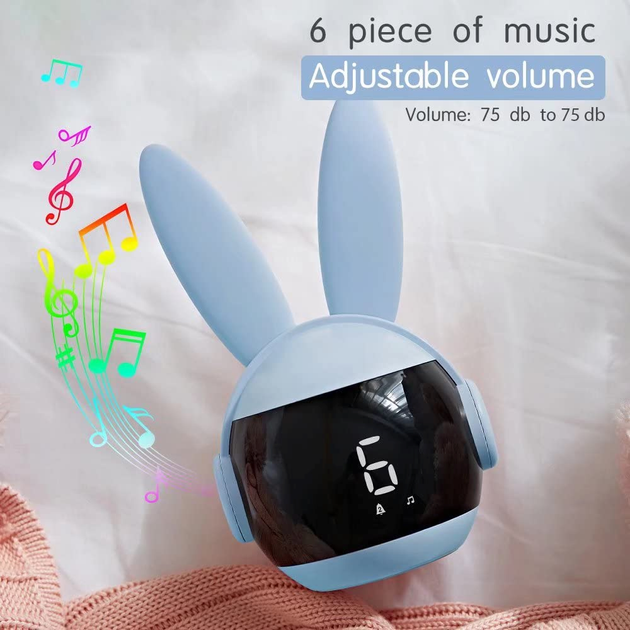 Акумуляторний нічник-годинник VHG F9, Rabbit Alarm Clock and Night Light, Blue - Фото 7 Акумуляторний нічник-годинник VHG F9, Rabbit Alarm Clock and Night Light, Blue - зображення 7