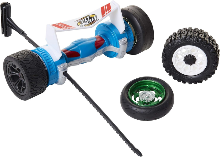 Zestaw do zabawy Jakks Pacific Fly Wheels cztery opony i turbo wyrzutnia Blue (0192995151093) - obraz 3