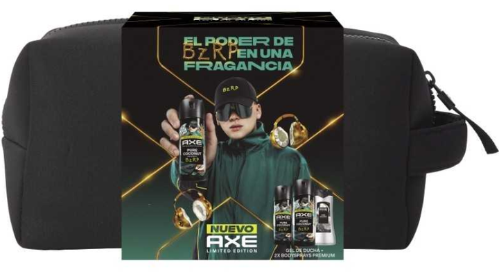 Zestaw kosmetyków pielęgnacyjnych Axe Coconut Spray do ciała 2 szt x 150 ml + Żel pod prysznic 300 ml + Kosmetyczka (8720181601330) - obraz 1