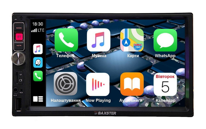 Автомагнітола Baxster BMS-W202 Carplay/AndroidAuto WinCE 6.0 4 х 45 Вт - зображення 1