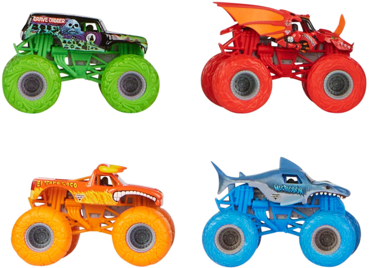Zestaw samochodów Spin Monster Jam 4 auta ToughTreads (0778988343173) - obraz 4