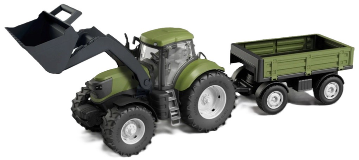 Traktor Adriatic z przyczepą i łyżką Zielony 70 cm (8002936130600) - obraz 1