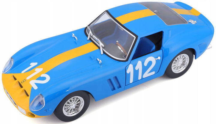 Metalowy model Burato samochód Ferrari Racing ModelKit 250 GTO 1:24 Niebieski (4893993265817) - obraz 2