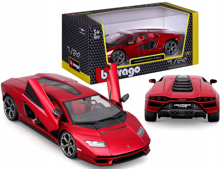 Metalowy model Burato samochód Lamborghini 1:24 Czerwony (4893993015030) - obraz 1