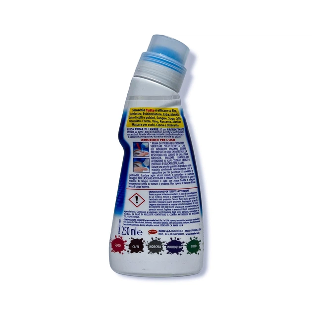 Дорожный пятновыводитель в тюбике со щеточкой Smacchio Tutto для белых и цветных вещей 250 мл - изображение 2