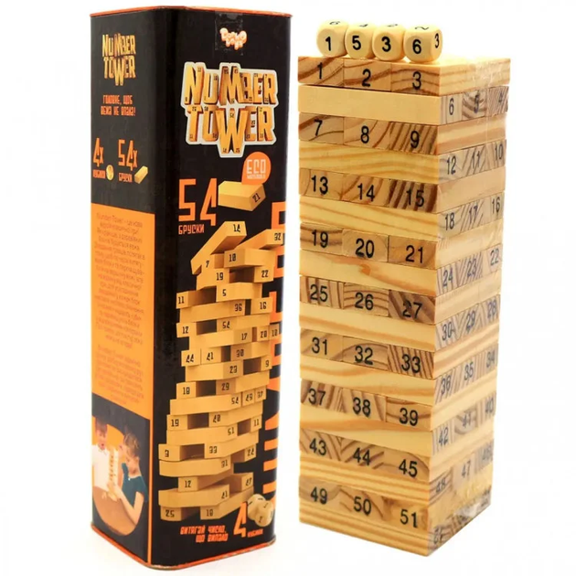 Развивающая настольная игра "NUMBER TOWER" укр. NT-01U - Фото 1 Развивающая настольная игра "NUMBER TOWER" укр. NT-01U - изображение 1