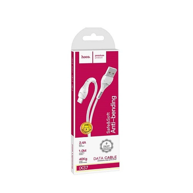 Кабель USB – Lightning 3A 1 м Hoco X37 White - изображение 2