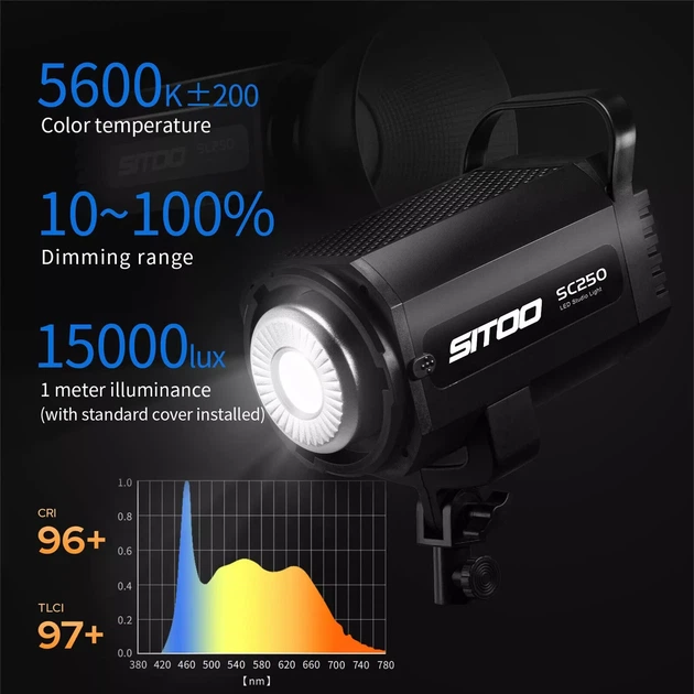Постійне студійне LED-світло Selens — SITOO — SC-250 (250 ватів) - зображення 7
