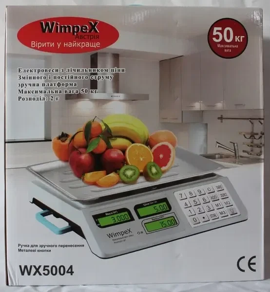 Весы Торговые электронные Wimpex WX-5004 металличиские кнопки 50кг/4v/2г - Фото 8 Весы Торговые электронные Wimpex WX-5004 металличиские кнопки 50кг/4v/2г - изображение 8
