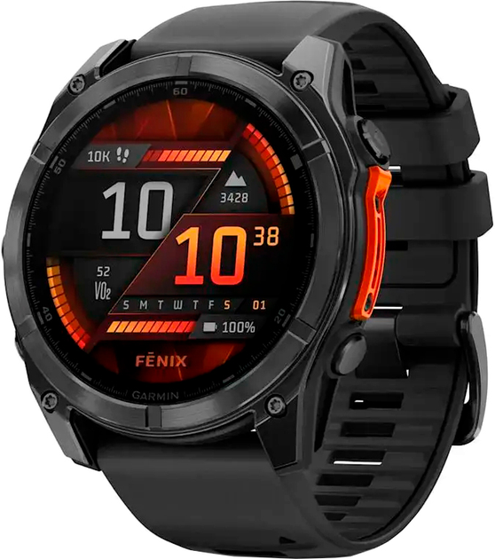 Smartwatch Garmin fenix 8 51mm AMOLED Slate Grey with Black Silicone Band (010-02905-00) - obraz 1