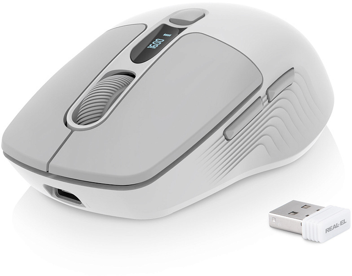 Мышь Real-El RM-480W Wireless/Bluetooth/USB White (EL123200050) - изображение 2