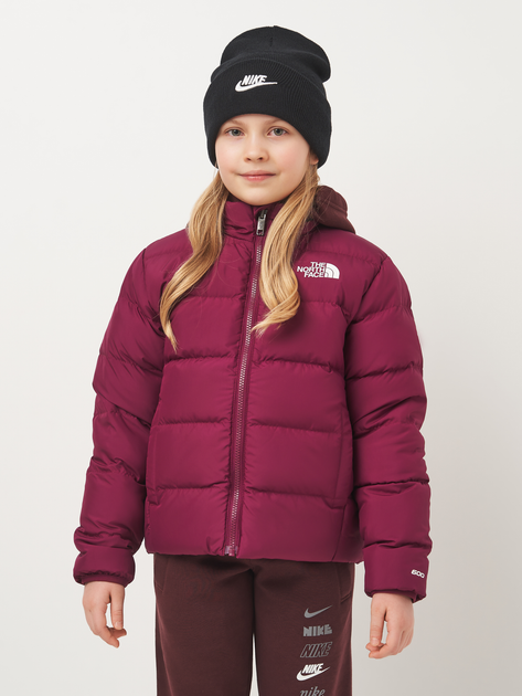 Подростковая зимняя пухова двустороння куртка для девочки The North Face NF0A82YUI0H1 M/140-152 см Фиолетовая (196573265776) 