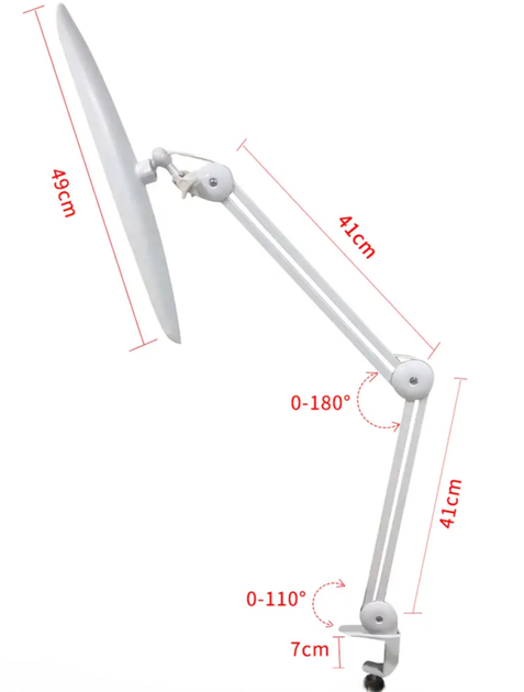 Лампа настольная безтеневая для освещения на струбцине 24W 4-режима LED с настольным креплением FS-777 6500k - изображение 6