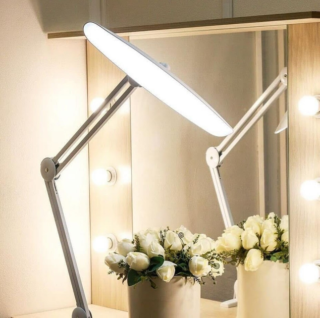 Лампа настольная безтеневая для освещения на струбцине 24W 4-режима LED с настольным креплением FS-777 6500k - изображение 7