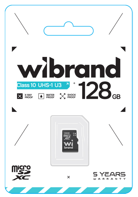 Карта памяти Wibrand 128GB mictoSD class 10 UHS-I U3 (WICDHU3/128GB) - изображение 2