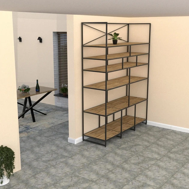 Стелаж в стилі лофт EcoLoft Артеміда DSP-1145 (Дуб Аппалачі) - Фото 3 Стелаж в стилі лофт EcoLoft Артеміда DSP-1145 (Дуб Аппалачі) - зображення 3