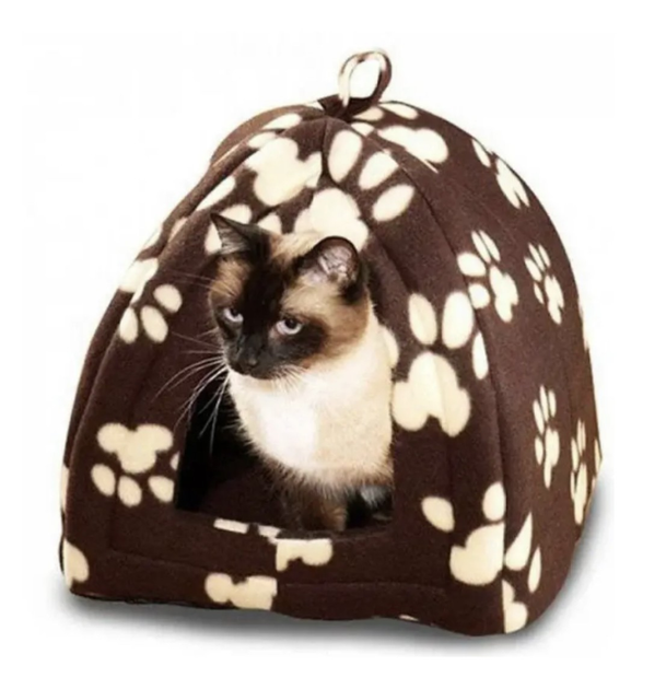 М'який флісовий будиночок для собак та кішок Pet Hut White домашня будка – лежанка для тварин, будиночок вихованця - зображення 2