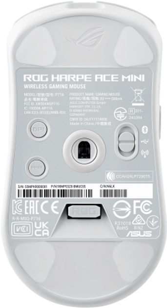 Миша бездротова Asus ROG Harpe Ace Aim Mini білий (90MP03Z0-BMUA10) 292270 - изображение 9
