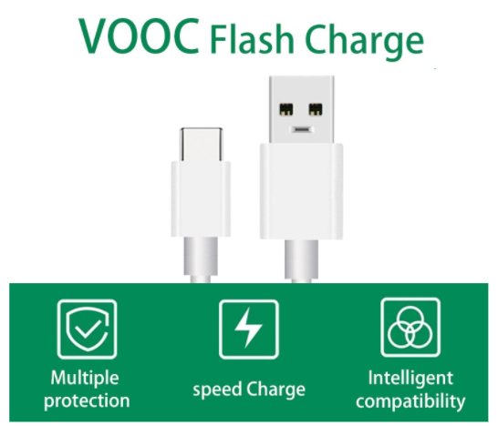 Кабель VOOC Flash Charge для Oppo 30W / 5V-6A 1m USB на Type-C / USB-C (DL129) (white) - Фото 4 Кабель VOOC Flash Charge для Oppo 30W / 5V-6A 1m USB на Type-C / USB-C (DL129) (white) - изображение 4