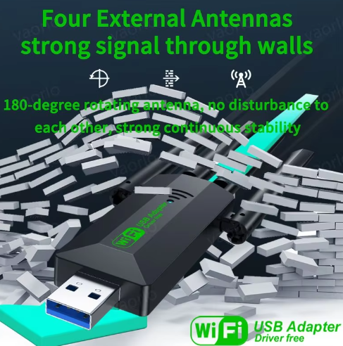 USB-адаптер Openbox двухдиапазонный 1200 Мбит/с WiFi 4 антенны 802.11AC USB 3.0 высокоскоростной - изображение 4
