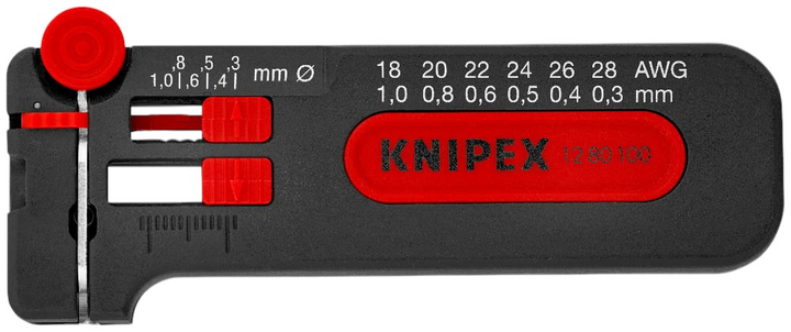 Ściągacz izolacji Knipex Mini (12 80 100 SB) - obraz 1