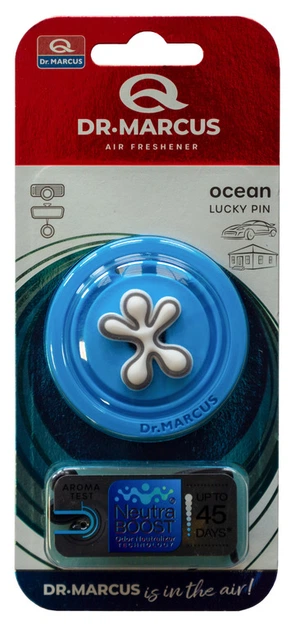 Ароматизатор Dr. Marcus Lucky Pin Ocean (Океан) подвесной; на дефлектор - Фото 1 Ароматизатор Dr. Marcus Lucky Pin Ocean (Океан) подвесной; на дефлектор - изображение 1