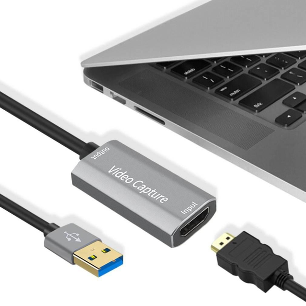 Видеокарта внешняя, конвертер потокового видео, видеозахват HDMI - USB для записи экрана и стримов - изображение 2
