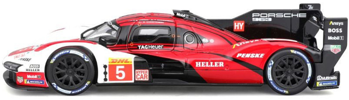 Model Bburago Porsche 963 1:24 Biało-czerwony (4893993280223) - obraz 4