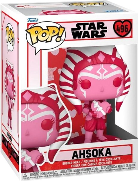 Figurka Funko Pop! Star Wars Valentines S2 Ahsoka 496 Bobble-Head (889698601207) - obraz 1