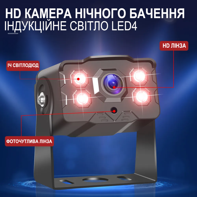 Парковочная система с 2-мя камерами заднего вида и монитором 7” дюймов Podofo A-3471, для грузовых автомобилей, 1080P - изображение 4