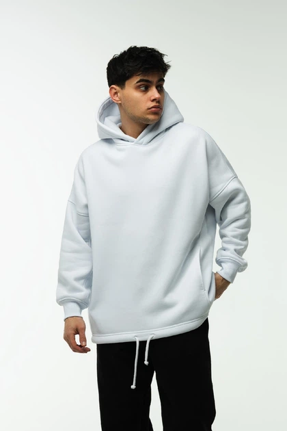 Худі чоловіче оверсайз v.3 White 5XL-6XL Біле - Фото 1 Худі чоловіче оверсайз v.3 White 5XL-6XL Біле - зображення 1