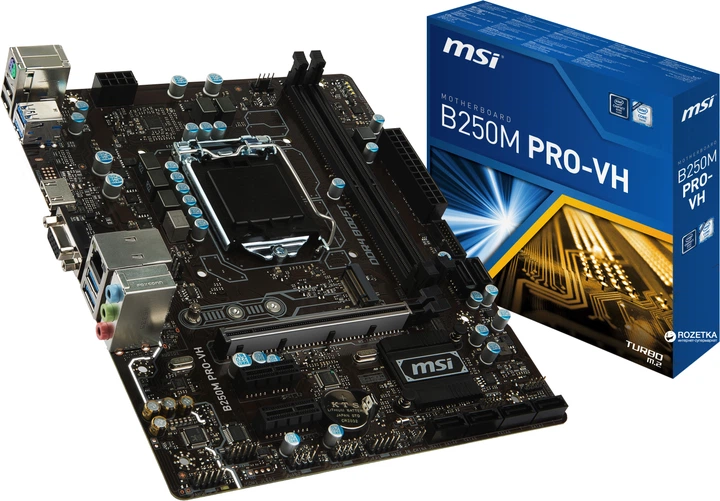 Материнская плата MSI B250M Pro-VH (s1151, Intel B250, PCI-Ex16) - Фото 5 Материнская плата MSI B250M Pro-VH (s1151, Intel B250, PCI-Ex16) - изображение 5