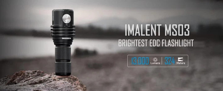 Компактный ручной карманный EDC фонарь Imalent MS03 Black (13000Лм