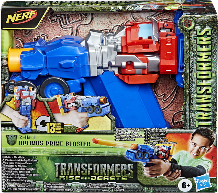 Wyrzutnia zabawkowa Hasbro NERF Optimus Prime Transformers Rise od the Beasts 2 w 1 (5010993978915) - obraz 1