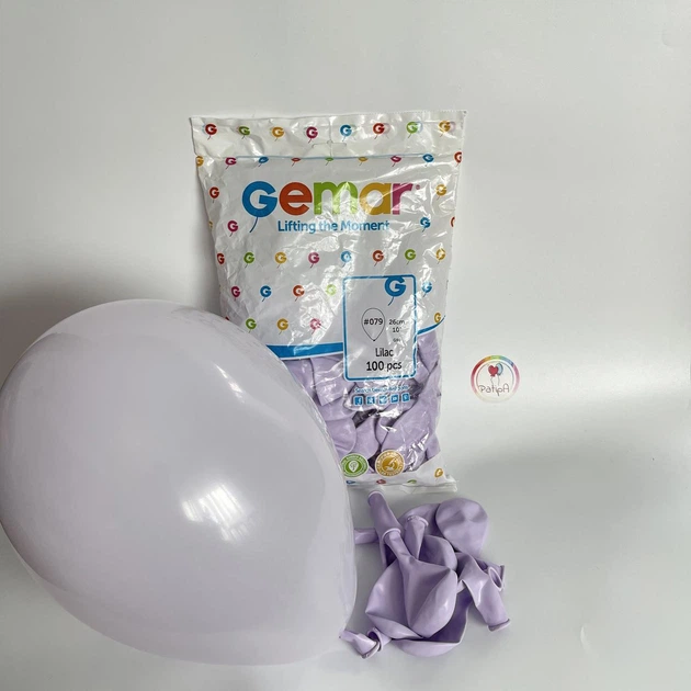 Повітряні кульки 10" LILAC Упаковка 100 шт GEMAR - Фото 2 Повітряні кульки 10" LILAC Упаковка 100 шт GEMAR - зображення 2