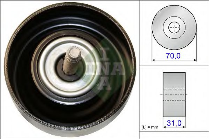 Ролик натяжний ременя генератора INA 532 0614 10 Ina (532061410) - зображення 1