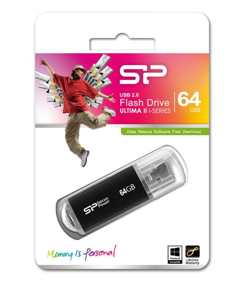Флешка 64Гб USB 2.0 чорний Ultima II - I series Silicon Power - Фото 3 Флешка 64Гб USB 2.0 чорний Ultima II - I series Silicon Power - изображение 3
