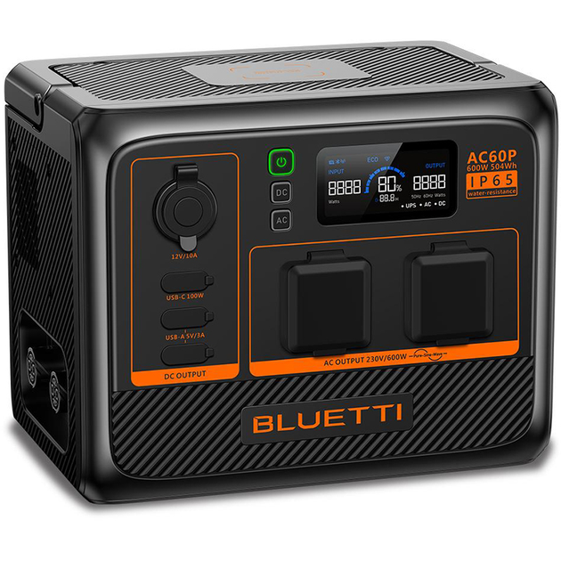 Stacja ładująca Bluetti AC60P / 600 W / 504 Wh / LiFePO4 (P-AC60P-EU-GY-BL-010) - obraz 4