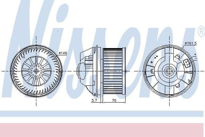 Вентилятор обігрівача FORD (вир-во Nissens) Nissens (87245) - зображення 1