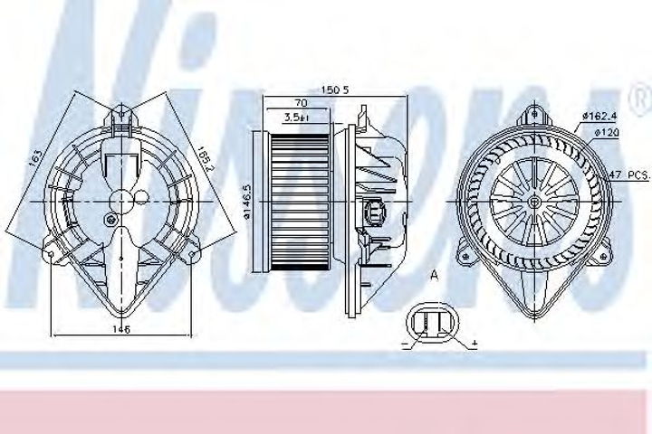 Вентилятор салону OPEL, Nissan (вир-во Nissens) Nissens (87173) - зображення 1