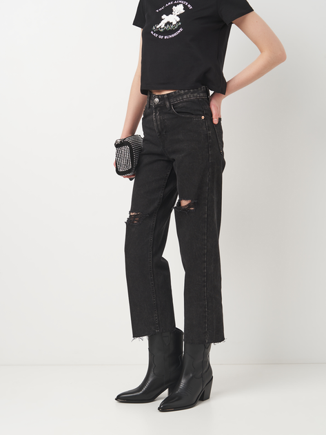 Джинсы Regular Fit женские Bershka 532819810p08 34 Темно-серые (KC1000000043837) 