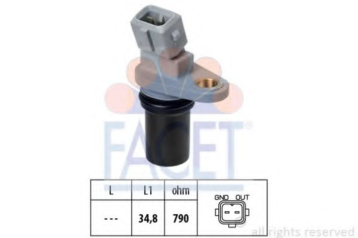 Датчик оборотов коленвала а Smart 451/452 0.7-1.0 i/Turbo/CDi 03-> (9.0641) Facet Facet (90641) - изображение 1