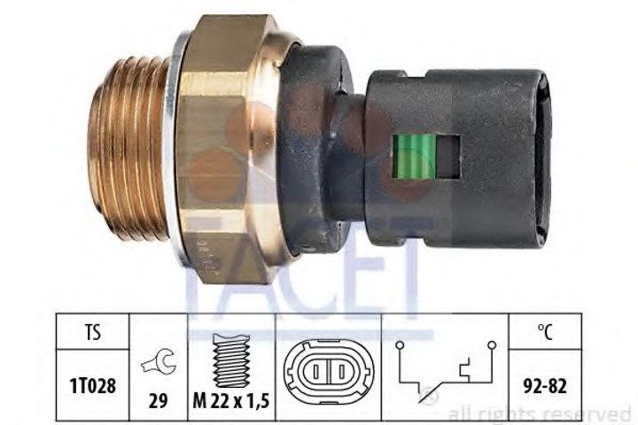 Датчик вмикання вентилятора (t 92°C) MASTER/TRAFIC/MEGANE 1.4-2.8 89-03 (7.5128) Facet Facet (75128) - изображение 1