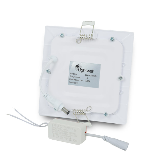 Світильник світлодіодний LIGHTWELL LW-SQ-RCD-9 9 W квадрат, вбудований (295931) - изображение 2