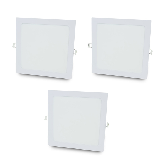 Комплект із 3-х світильників світлодіодних LIGHTWELL LW-SQ-RCD-12 12 W квадрат, вбудований (2959351) - изображение 1