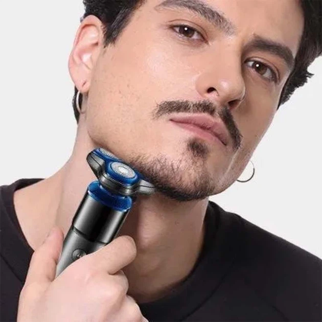 Бритва акумуляторна роторна з плаваючими головками та зарядкою від USB VGR V-325 PRO сухе та вологе гоління - изображение 4