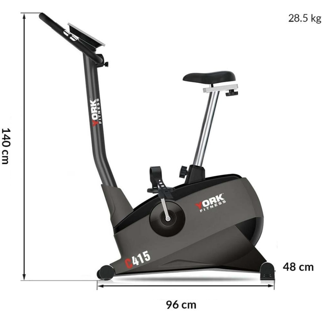 Велотренажер электромагнитный York Fitness C415 до 140 кг маховик 10 кг - изображение 9