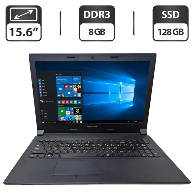 Ноутбук Б-клас Lenovo IdeaPad B50-30 / 15.6" (1366x768) TN / Intel Celeron N2840 (2 ядра по 2.16 - 2.58 GHz) / 8 GB DDR3 / 128 GB SSD / Intel HD Graphics / WebCam б/в - Фото 1 Ноутбук Б-клас Lenovo IdeaPad B50-30 / 15.6" (1366x768) TN / Intel Celeron N2840 (2 ядра по 2.16 - 2.58 GHz) / 8 GB DDR3 / 128 GB SSD / Intel HD Graphics / WebCam б/в - зображення 1