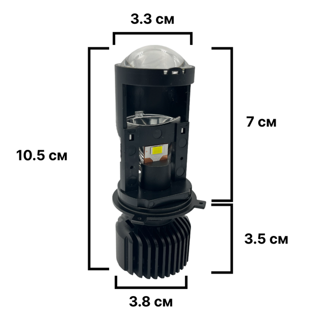 Led світлодіодні міні лінзи Bi-LED MiniLens Nextone LED NL-01 H4 6000k 8600 lm 35W 9-32v - зображення 2